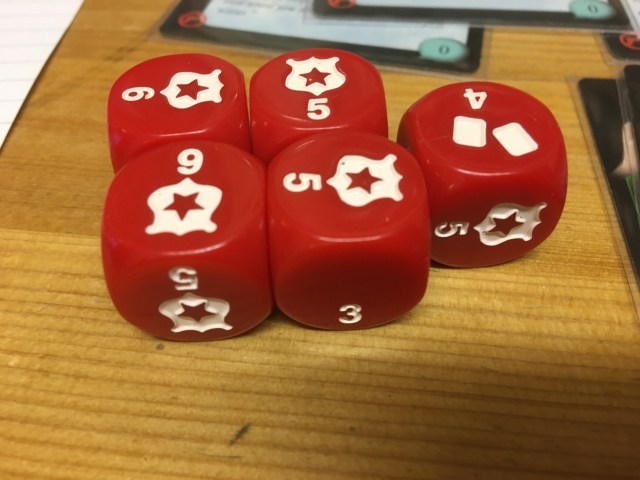 A bunch of Hostage Negotiator dice